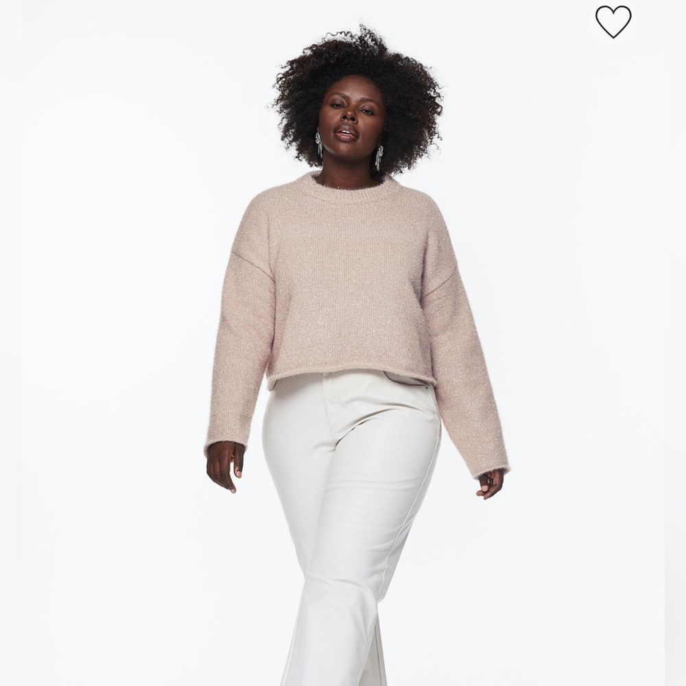 H&M tinsel pink sweater